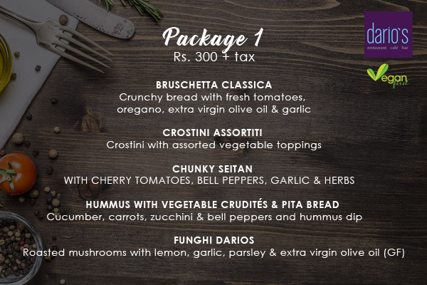 Dario's Pune Vegan menu