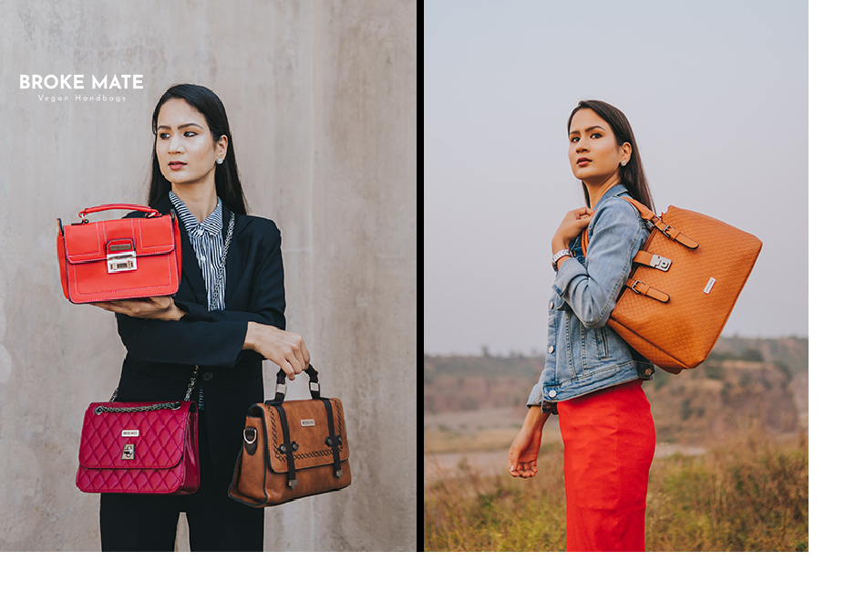 vegan handbags in india by broke mate