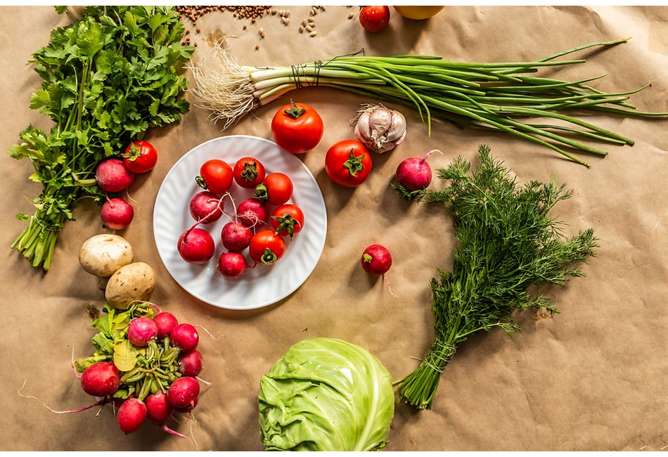 vegetable flatlay