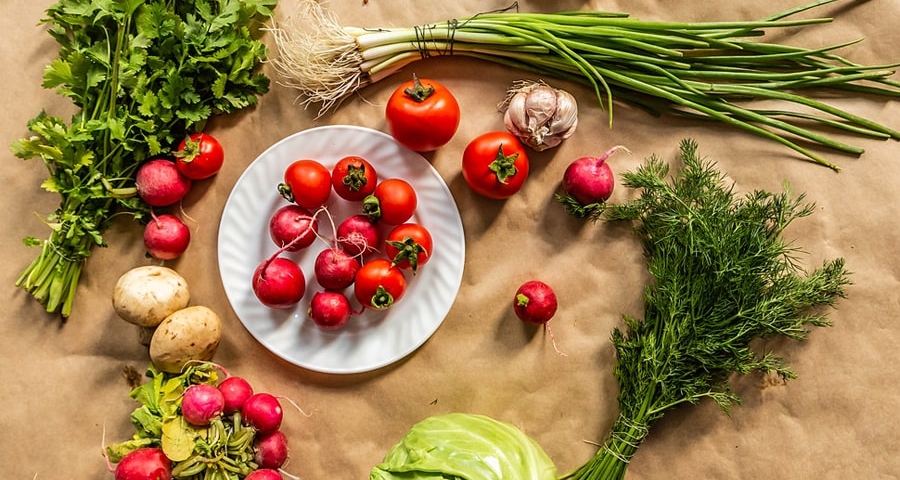 vegetable flatlay